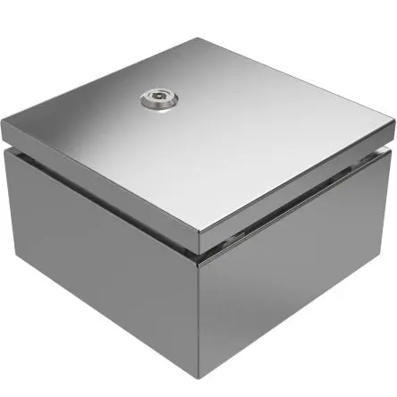 Produktfoto 1 von RS PRO Edelstahl 304 Wandanschlusskasten Grau IP66, HxBxT 200 mm, 200 mm