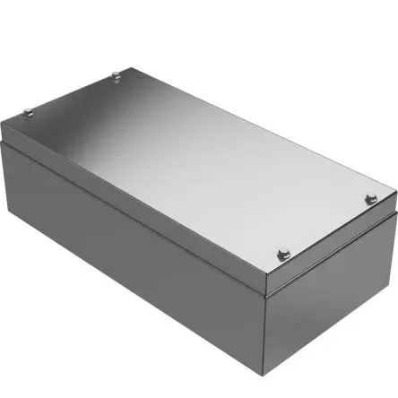 Produktfoto 1 von RS PRO; Universalgehäuse; Edelstahl 304; Grau; IK09 IP66 Breite 400 mm Höhe 200 mm Länge 120 mm