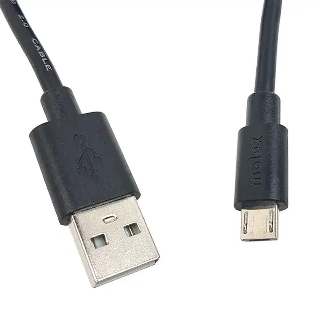 Produktfoto 1 von Molex USB-Kabel, USBA / Micro-USB B, 1m USB 2.0 Schwarz
