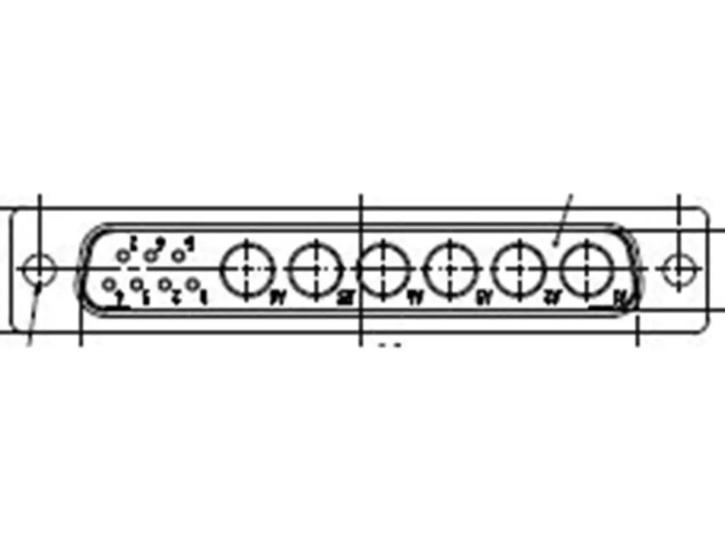 Produktfoto 1 von FCT from Molex 172704 D-Sub-Steckverbinder Gerade, 7-polig, Rückwand Stecker 2.84 mm Raster, mit Flansch