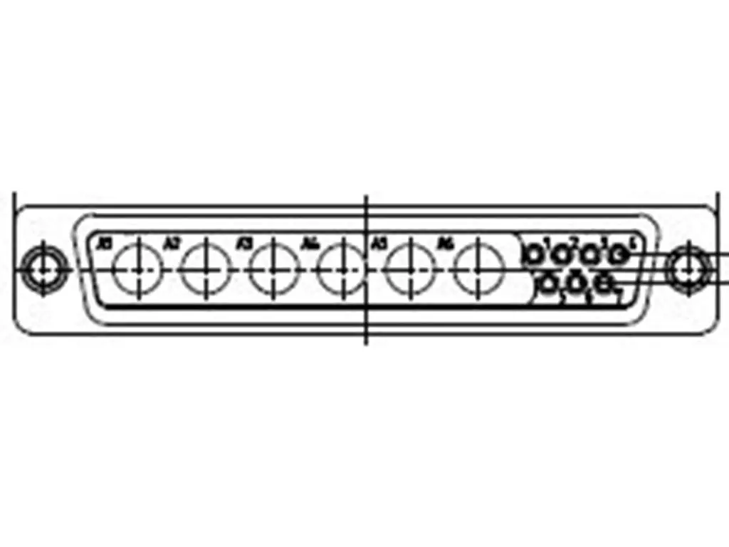 Produktfoto 1 von FCT from Molex 172704 D-Sub-Steckverbinder Gerade, 7-polig, Rückwand Buchse 2.84 mm Raster