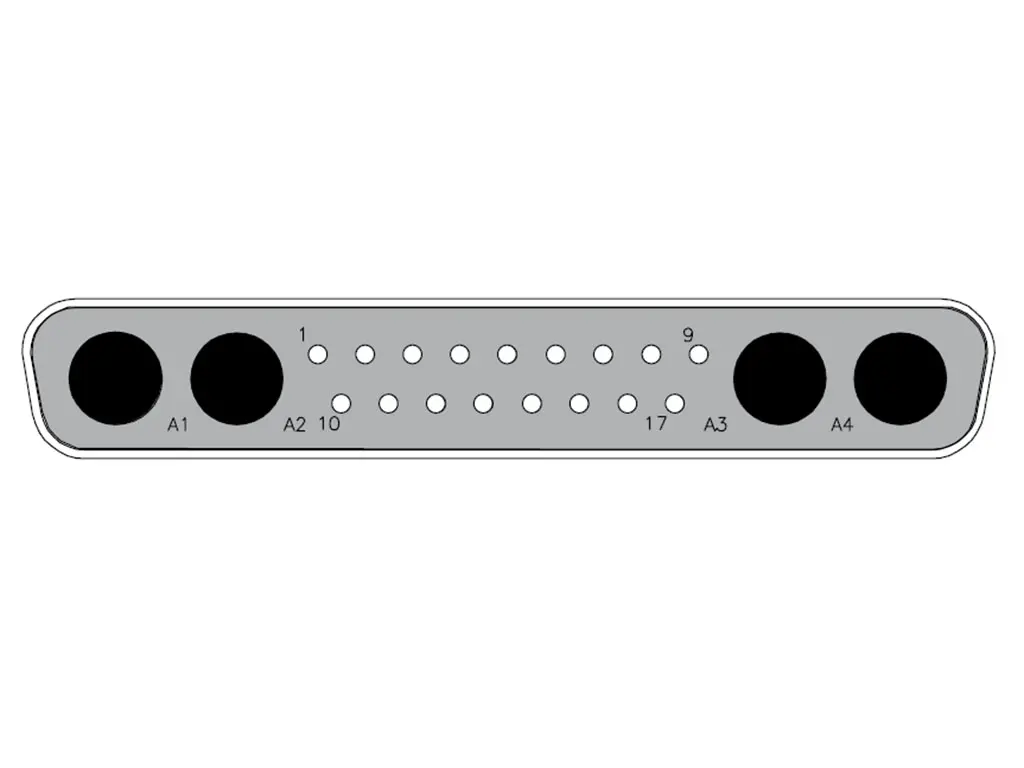 Produktfoto 1 von FCT from Molex 173107 D-Sub-Steckverbinder Gerade, 17-polig, Rückwand Stecker 2.84 mm Raster, mit Flansch