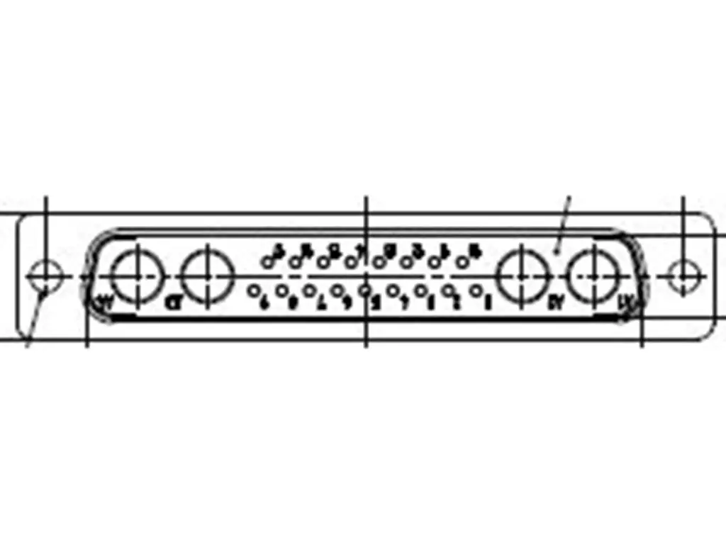 Produktfoto 1 von FCT from Molex 172704 D-Sub-Steckverbinder Gerade, 17-polig, Panel Stecker 2.84 mm Raster, mit Flansch