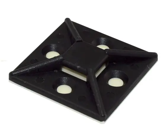 Produktfoto 1 von RS PRO Befestigungssockel, Nylon 6.6 Schwarz 38.5 mm x 10.2 mm Kabelbinder x 38.5 mm für 5 mm