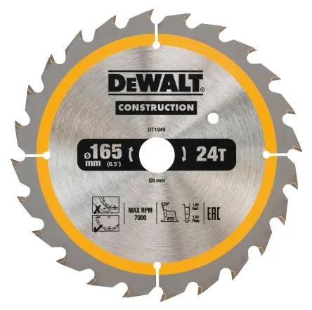 Produktfoto 1 von DeWALT 24 Bimetall Holz mit eingebetteten Nägeln, Rauhes Holz, Weichholz, Verbundmaterial Sägeblatt, Ø 30 mm 1