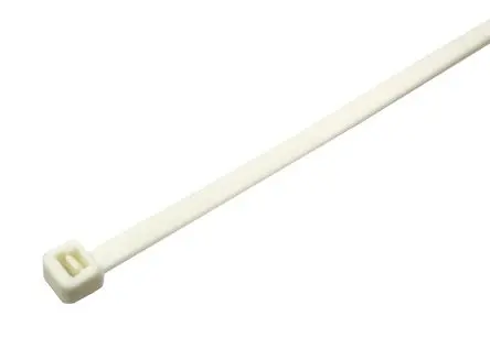 Produktfoto 1 von RS PRO Nylon 6.6 Kabelbinder Nicht lösbar Weiß 7.6mm x 380 mm