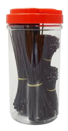Produktfoto 1 von RS PRO Nylon 6.6 Kabelbinder Nicht lösbar Schwarz 4.6mm
