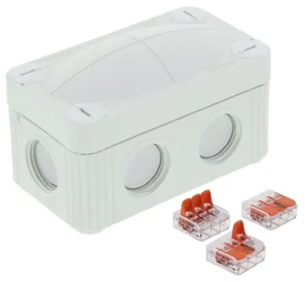 Produktfoto 1 von WISKA Polypropylen Abzweigdose RAL 7035 IP66, IP67 4, Ø 12 mm Breite 49mm Höhe 51 mm Länge 85 mm