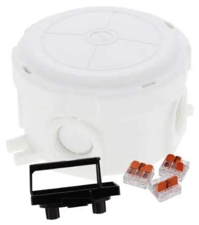 Produktfoto 1 von WISKA Polypropylen Abzweigdose Schwarz RAL 9001 IP66, IP67 4, Ø 82 mm Breite 49mm Höhe 57 mm Länge 49 mm