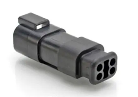 Produktfoto 1 von Amphenol Industrial AT04 Anschlusskabel, Kabel, Steckerbuchse, Crimpbefestigung, Stecker, 4-polig, Schwarz / 2-reihig