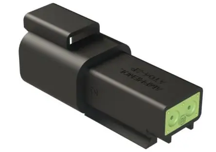 Produktfoto 1 von Amphenol Industrial AT04 Anschlusskabel, Kabel, Steckerbuchse, Crimpbefestigung, Stecker, 2-polig, Schwarz / 1-reihig