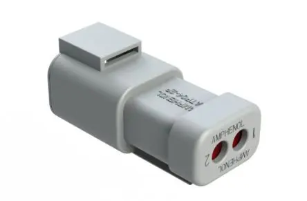Produktfoto 1 von Amphenol Industrial ATP04 Anschlusskabel, Kabel, Kfz-Steckverbinder, Crimpbefestigung, Stecker, 2-polig, Grau /