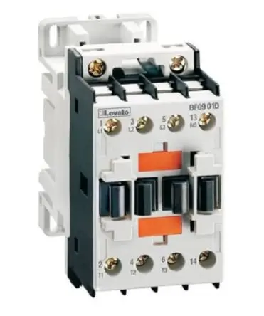 Produktfoto 1 von Lovato Schütz 24V dc-Spule, 3-polig / 18 A 24V dc 10 kW 1 Öffner 1-Hilfskontakte