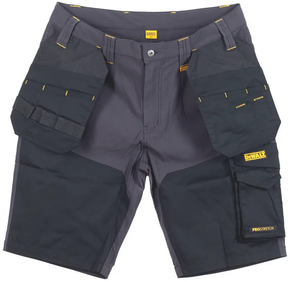 Produktfoto 1 von DeWALT DEWALT, Herren Arbeitsshorts, 8 % Elastan, 92 % Nylon Schwarz, Grau, Größe 32 in