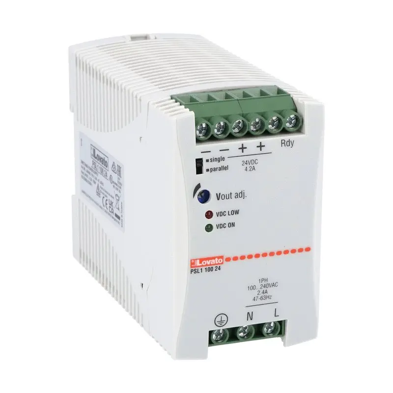 Produktfoto 1 von Lovato PSL DIN-Schienen Netzteil Getaktet 24V dc / 4.2A 100W 240V ac