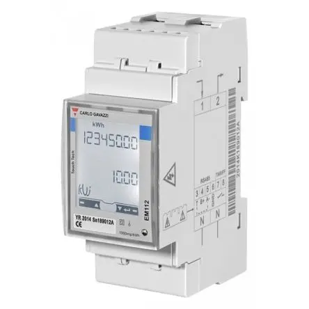 Produktfoto 1 von Carlo Gavazzi EM112 Energiemessgerät LCD 90 mm x 35 mm Wirkender Energiezähler, 8-stellig / 1-phasig 1 Eing.