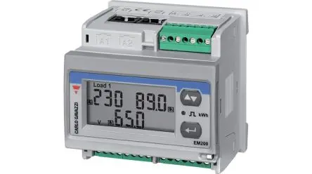Produktfoto 1 von Carlo Gavazzi EM271 Energiemessgerät LCD 72 mm x 72 mm Digital, 7-stellig / 3-phasig 2 Ausg. Impulsausgang
