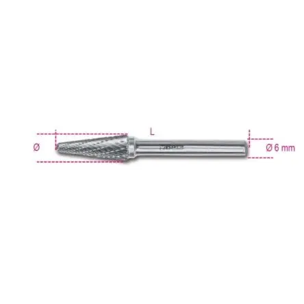 BETA Schlauch, Raspelhieb, Drehfeilen, Länge 69 mm