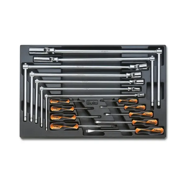 Produktfoto 1 von BETA Universeller Einsatz Werkzeugsatz, Thermogeformter Tray 16-teilig