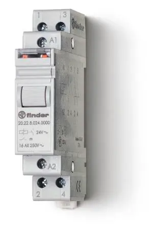 Produktfoto 1 von Finder 22 Leistungsrelais 12V dc Spule DPST DIN-Hutschiene 16A