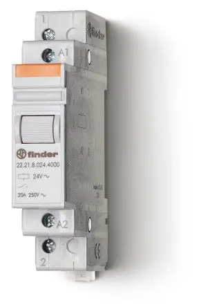 Produktfoto 1 von Finder 22 Relais ohne Verriegelung 12V ac Spule SPST DIN-Hutschiene 20A 115 Ω 1.25 W
