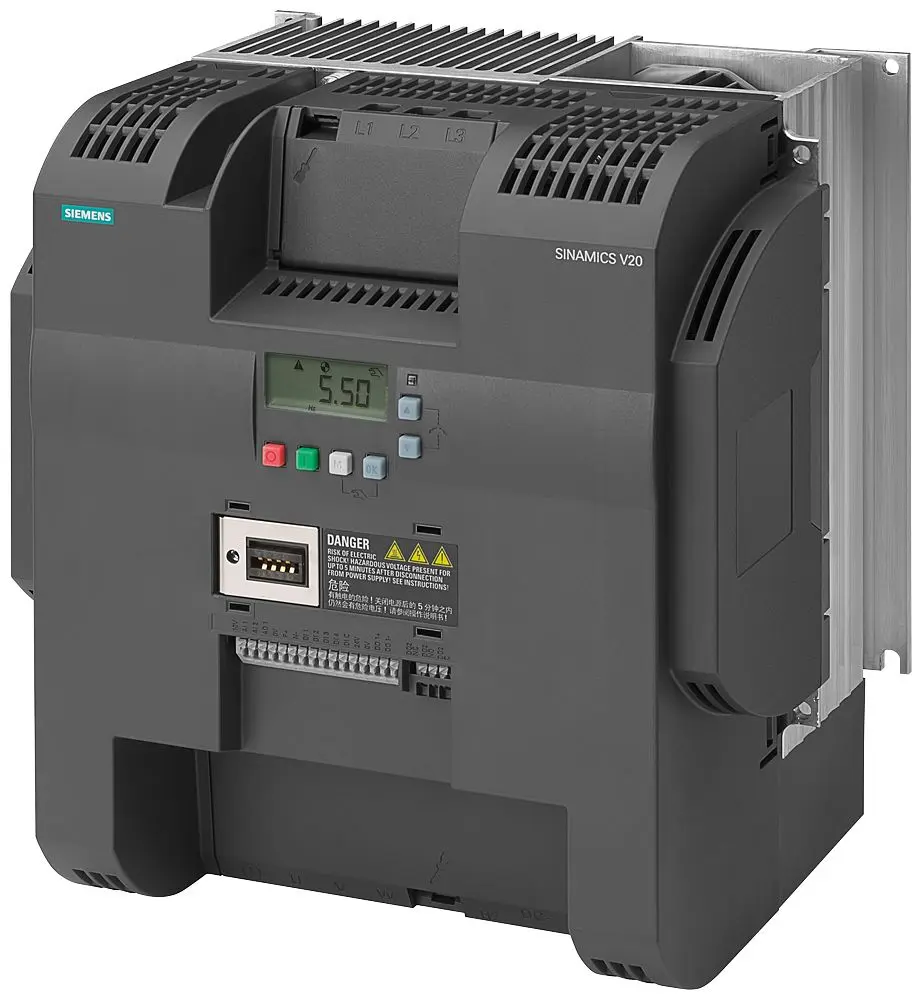 Produktfoto 1 von Siemens V20 3-Phasen Frequenzumrichter 22 kW 240 V 7.5 A 550Hz