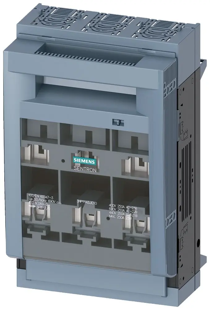 Produktfoto 1 von Siemens 3NP1 Sicherungsschalter-Trennschalter / 3-polig 250 A Umschlossen, NH1 Sicherungsgröße