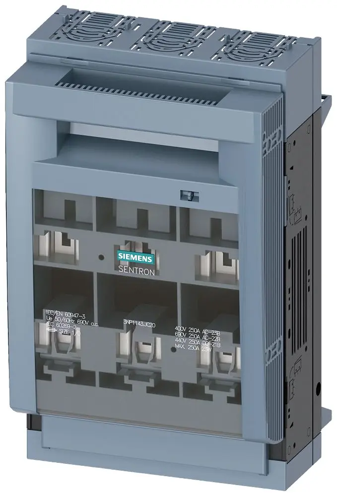 Produktfoto 1 von Siemens 3NP1 Sicherungsschalter-Trennschalter / 3-polig 400 A Umschlossen, NH1 Sicherungsgröße