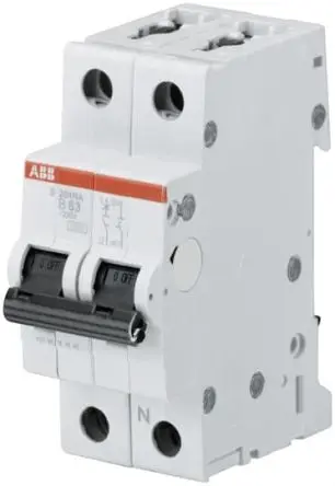 Produktfoto 1 von ABB S200 Miniaturüberlastschalter Typ B, Pol 1-polig 63A 400V ac, Abschaltvermögen 6 kA System Pro M Compact