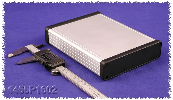 Produktfoto 1 von Hammond 1455P1602; Gehäuse; Aluminium-Strangpressprofil; Hell eloxiert, Schwarz anodisiert IP54 Breite 125 mm Höhe 31 mm