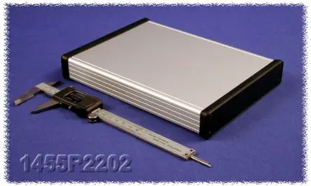 Produktfoto 1 von Hammond 1455R2202; Gehäuse; Aluminium-Strangpressprofil; Schwarz anodisiert, Hell eloxiert IP54 Breite 165 mm Höhe 31 mm