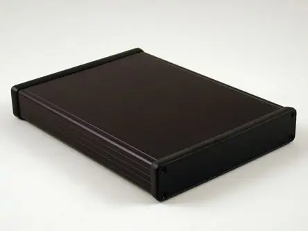 Produktfoto 1 von Hammond 1455R2202; Gehäuse; Aluminium-Strangpressprofil; Schwarz IP54 Breite 165 mm Höhe 31 mm Länge 220 mm