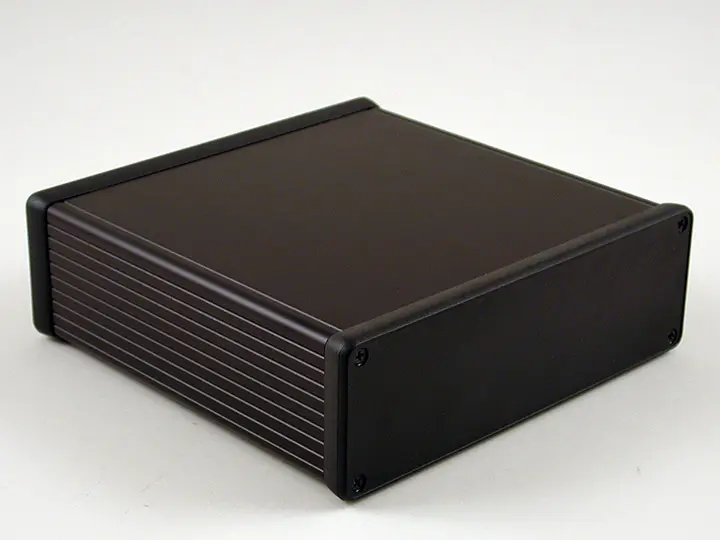 Produktfoto 1 von Hammond 1455T1602; Gehäuse; Aluminium-Strangpressprofil; Schwarz anodisiert, Hell eloxiert IP54 Breite 165 mm Höhe 52 mm