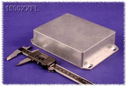 Produktfoto 1 von Hammond 1590; Gehäuse; Aluminiumdruckguss; Schwarz Geflanscht IP54 Breite 121 mm Höhe 39 mm Länge 145 mm