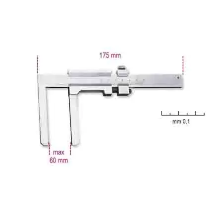 Produktfoto 1 von BETA 60 mm Analog Nonius Metrisch Messschieber 0.1 mm