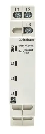 Produktfoto 1 von RS PRO L Überwachungsrelais 3-phasig, LPPI DIN-Hutschiene