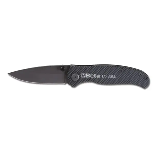 Produktfoto 1 von BETA Messer, Elektriker-Messer / Weiche Carbon-Optik Griff, Länge 180 mm, 110 g