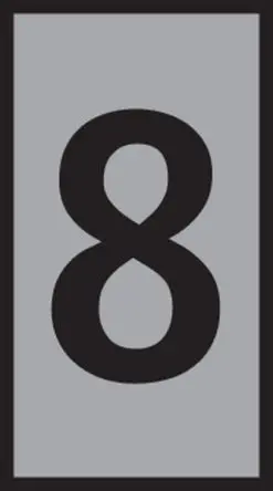 Produktfoto 1 von HellermannTyton HODS50 Kabelmarkierung Aufschiebbar, Beschriftung: 8, Grau Schwarz, Ø 1.7 mm - 3.6 mm, 4 mm x 6.5mm