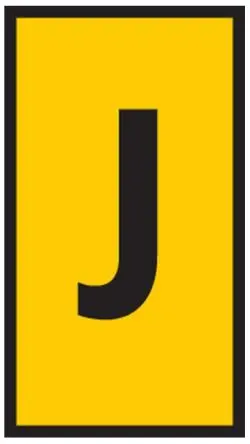 Produktfoto 1 von HellermannTyton HODS50 Kabelmarkierung Aufschiebbar, Beschriftung: J, Schwarz Gelb, Ø 1.7 mm - 3.6 mm, 4 mm x 6.5mm