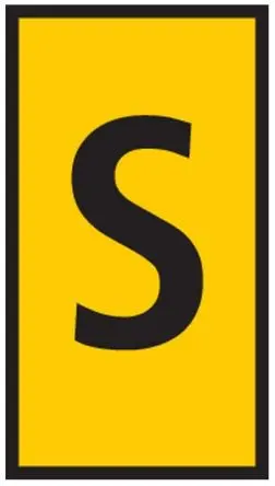 Produktfoto 1 von HellermannTyton HODS50 Kabelmarkierung Aufschiebbar, Beschriftung: S, Schwarz Gelb, Ø 1.7 mm - 3.6 mm, 4 mm x 6.5mm