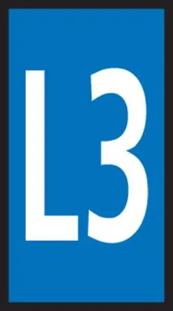 Produktfoto 1 von HellermannTyton WIC1 Kabelmarkierung, Beschriftung: L3, Weiß Blau, Ø 2 mm - 2.8 mm, 3 mm x 5mm
