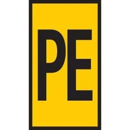 Produktfoto 1 von HellermannTyton WIC1 Kabelmarkierung, Beschriftung: PE, Schwarz Gelb, Ø 2 mm - 2.8 mm, 3 mm x 5mm