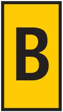 Produktfoto 1 von HellermannTyton WIC0 Kabelmarkierung, Beschriftung: B, Schwarz Gelb, Ø 2 mm - 2.8 mm, 3 mm x 5mm