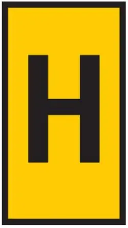 Produktfoto 1 von HellermannTyton WIC0 Kabelmarkierung, Beschriftung: H, Schwarz Gelb, Ø 2 mm - 2.8 mm, 3 mm x 5mm