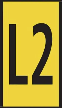 Produktfoto 1 von HellermannTyton WIC0 Kabelmarkierung, Beschriftung: L2, Schwarz Gelb, Ø 2 mm - 2.8 mm, 3 mm x 5mm