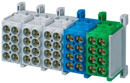 Produktfoto 1 von Siemens Verteilerblock, Polyamid Grau, Blau, Gelb