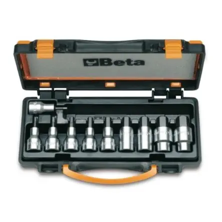 Produktfoto 1 von BETA Sechskant Steckhülse Steckschlüsselsatz 4 mm, 5 mm, 6 mm, 7 mm, 8 mm, 10 mm, 12 mm, 14 mm, 17 mm, 19 mm, 10-teilig