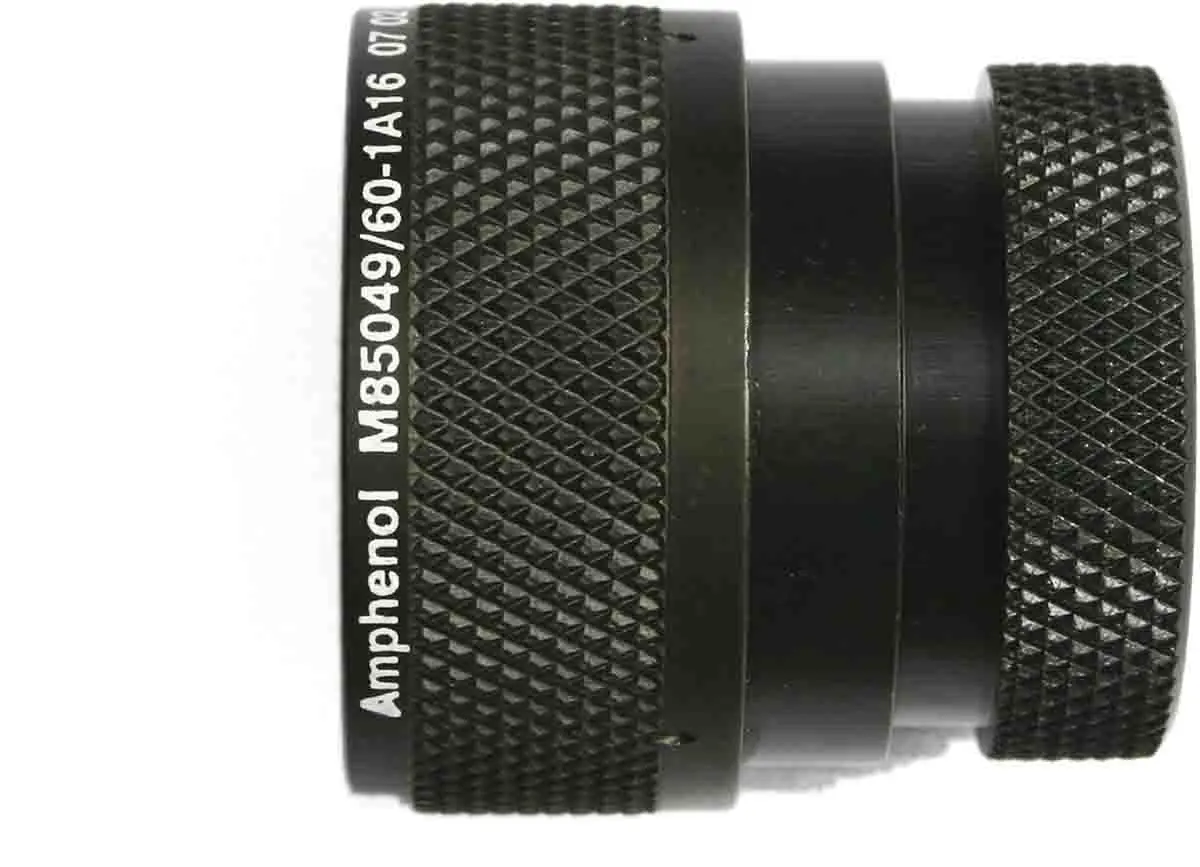 Produktfoto 1 von Amphenol India M85049 Buchse Rundsteckverbinder Rückgehäuse, Gerade Zugentlastung, L. 30.15 mm, Geh.Mat.