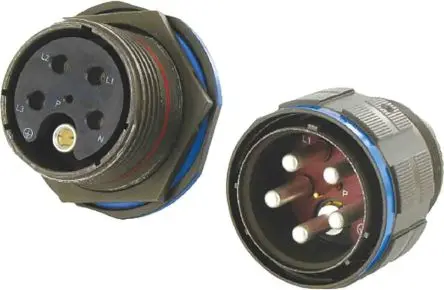 Produktfoto 1 von Amphenol Socapex, TV Anschluss Gerade, 500V, Kabel, Gehäuse 25 to E6 Stecker, MIL-DTL-38999, Grün Stecker Mit Gewinde