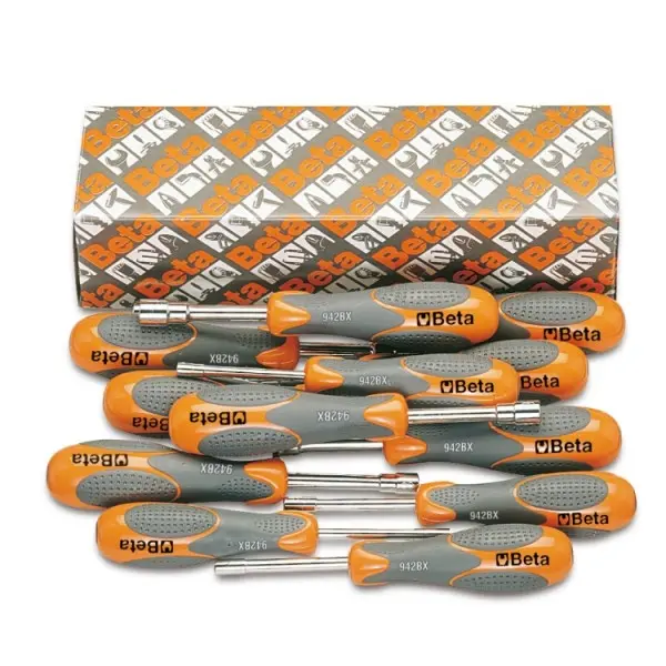 Produktfoto 1 von BETA 4 mm, 5,5 mm, 5 mm, 6 mm, 7 mm, 8 mm, 9 mm, 10 mm, 11 mm, 12 mm, 13 mm, 14 mm Sechskant Steckschlüsselsatz, Länge